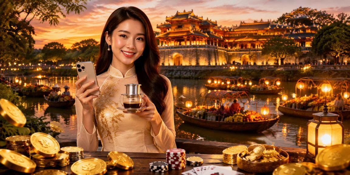 Người chơi bài tại Huế bên ly cà phê buổi sáng